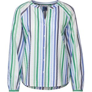 Street One Tunic blouse with seersucker stripe - Dames Blouse - fresh spring green - Maat 44