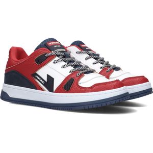 Vingino Kevin Lage sneakers - Leren Sneaker - Jongens - Rood - Maat 34