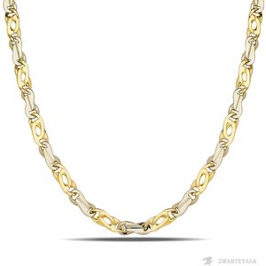 Juwelier Zwartevalk 14 karaat gouden bicolor ketting - BF 1307/50cm