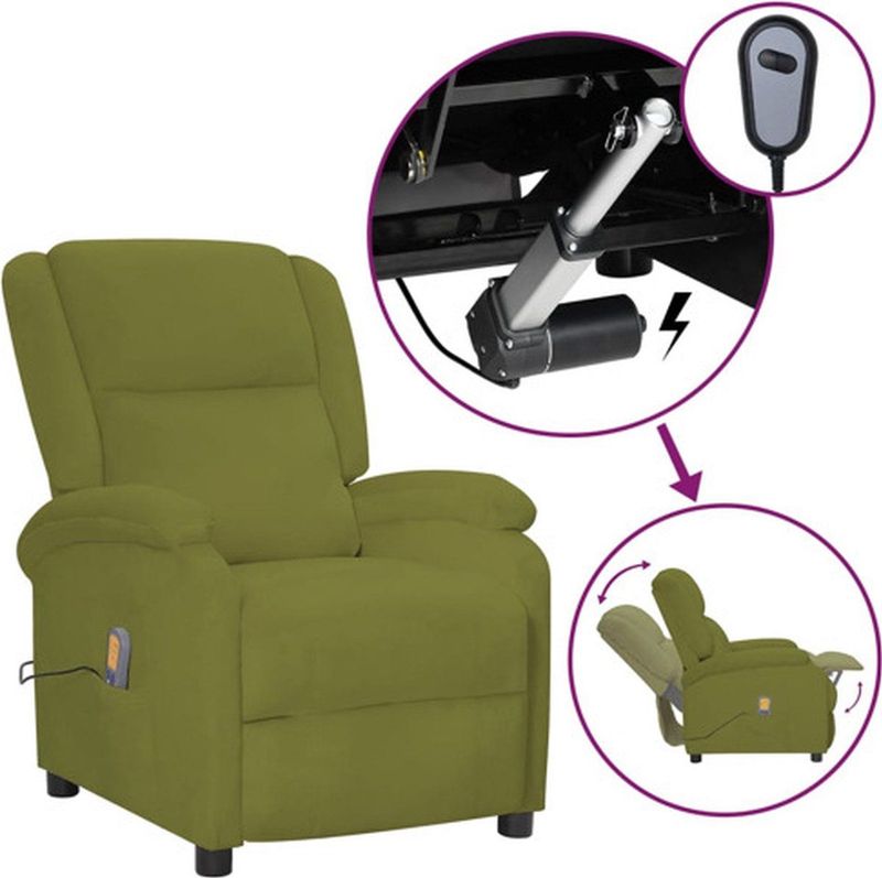 vidaXL-Massagestoel-elektrisch-verstelbaar-fluweel-lichtgroen