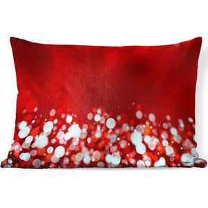 Sierkussens - Kussen - Rode glitters bij een onscherpe achtergrond - 60x40 cm - Kussen van katoen
