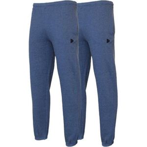 2- Pack Donnay Joggingbroek met elastiek - Sportbroek - Heren - Maat XXL - Donkerblauw gemeleerd