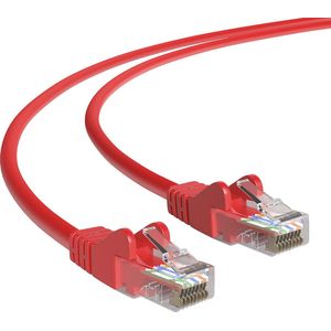 Cat 5e - U/UTP - Netwerkkabel - Patchkabel - Internetkabel - 1 Gbps - 2 meter - Rood - Allteq
