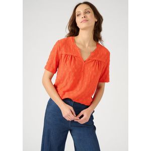 Damart - T-shirt in getextureerd tricot met stretch - Vrouwen - Rood - XS