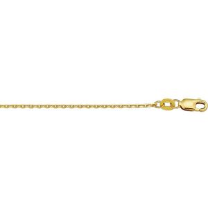 YO&NO - Ketting - Goud - Anker gediamanteerd -  1,3 mm -  41 - 43 - 45 cm - 585 goud