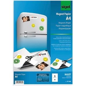 Sigel magneetpapier - A4 - wit - 5 vel - inkjet - SI-IP440
