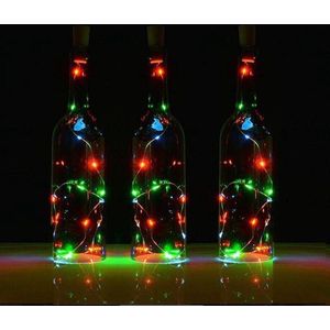 3 x Lupine - kurk lampje - fles lampje - decoratief lichtsnoer - Flesverlichting - Multicolor