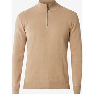 Half Zip Sweater Mannen - Donker Zand - Maat XXL
