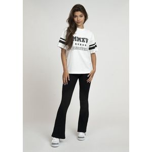 Nik & Nik Mmxv College T-shirt Tops & T-shirts Meisjes - Shirt - Wit - Maat 140