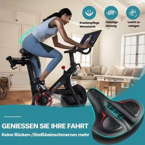 Extra comfort breed fietszadel - Peloton Bike zadelkussen voor mannen en vrouwen - oversized zitkussen - zadelvervanging voor binnen en buiten