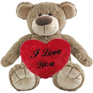Happy Horse Valentijn - knuffelbeer - 40 cm - met rood Love you hartje - 10 cm