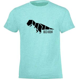 Be Friends T-Shirt - Dino - Heren - Mint groen - Maat XL