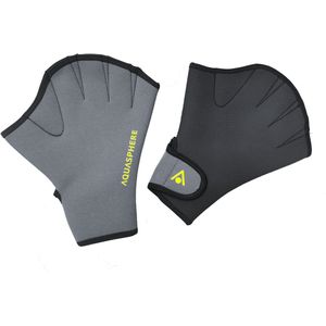 Aquasphere Swim Glove - Aquafitness Zwemhandschoenen - Volwassenen - Zwart/Geel - S