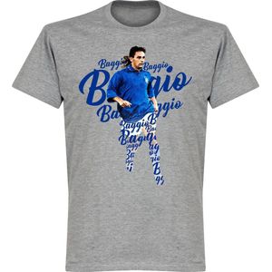 Roberto Baggio Itali�ë Script T-Shirt - Grijs - S