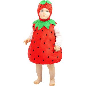 FUNIDELIA Aarbeien kostuum voor baby - Maat: 81 - 92 cm - Rood