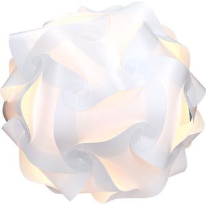 kwmobile witte puzzellamp van 30 stukjes - DIY hanglamp - Puzzel zelf je lamp in 15 ontwerpen - Hanglamp en tafellamp - Ø ca. 27 cm - Maat M