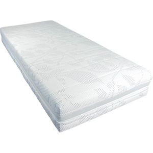 Slaaploods.nl Queen de Luxe - Pocketvering Matras - Traagschuim Afdeklaag - 100x210x25 cm - Hard