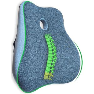 Ergonomisch Traagschuim Kussen voor Bureaustoel en Autostoel - Rugpijnverlichting en Comfort