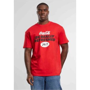 Merchcode Coca Cola - Coca Cola Refreshed Oversize Heren T-shirt - XS - Rood