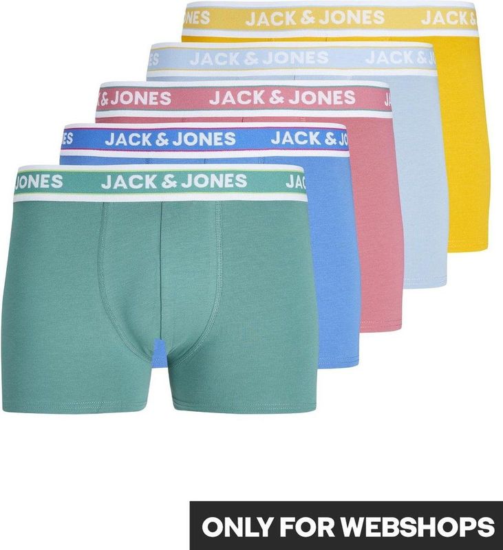 Jack & Jones Heren Boxershorts Trunks JACCONOR Effen 5-Pack - Maat XL