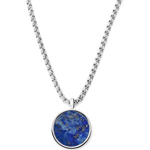 Arkai - Heren - Edelsteen Schakelketting - Lapis Lazuli-steen - Staal