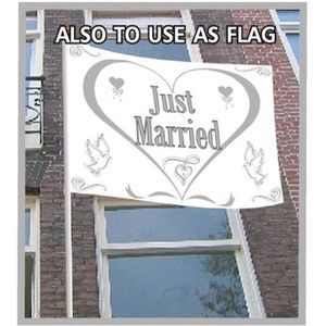 Just Married gevelvlag 150 x 100 cm