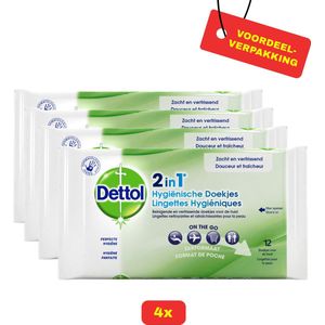 4X Dettol Hygiënische Doekjes 2in1 (4 x 12 stuks) - Voordeelverpakking