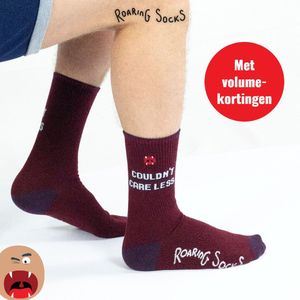 Roaring Socks- COULDN'T CARE LESS - Sportsokken - Maat 41-46 - Unisex - Heren Sokken - Dames Sokken - Crossfit Sokken - Hardloop Sokken - Fitness Sokken - Fietssokken