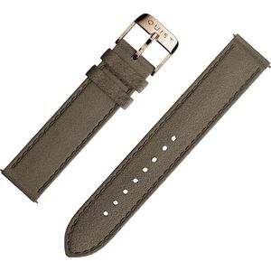 QUIST - horlogebandje - donkerbruin suede - gouden sluiting - 18mm