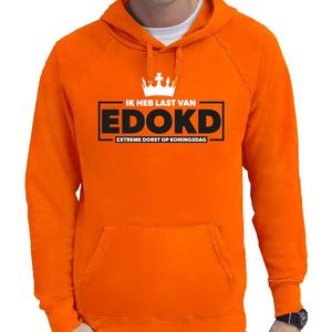 Bellatio Decorations Koningsdag hoodie heren - extreme dorst op koningsdag - oranje - feestkleding L