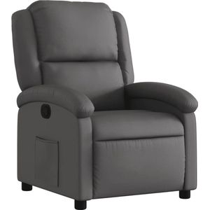 vidaXL Fauteuil - Echt Leer - Grijs - Luxe Comfort