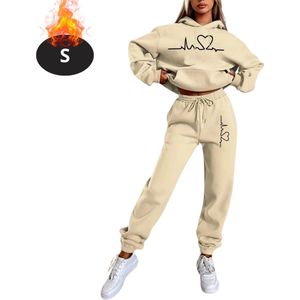 Bovista Joggingpak - Huispak - Volwassenen - Trainingspak - Comfortabel - Joggingsbroek - Tracksuit - Dames - Winter - Abrikoos - S