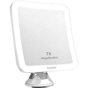 Verlichte Make-up Spiegel met 7X Vergroting en Zuignap – 360° Draaibaar en Perfect voor Thuis en Onderweg