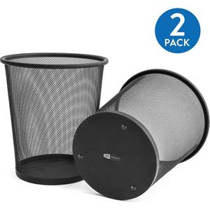 Mesh Robuuste RVS Prullenbak - Set van 2 stuks - 12 liter - Voor In Keuken/Kantoor/Slaapkamer/Badkamer