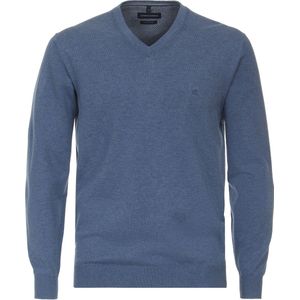 Casa Moda - Pullover V-Hals Petrol Blauw - Heren - Maat M - Regular-fit