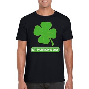St. Patricksday klavertje t-shirt zwart heren - St Patrick's day kleding L