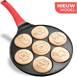 Pannenkoekenpan - Pancake Pan - Omeletpan - Omeletmaker -Eierpan- anti aanbak - 7 vakjes - incl. recept E-boek