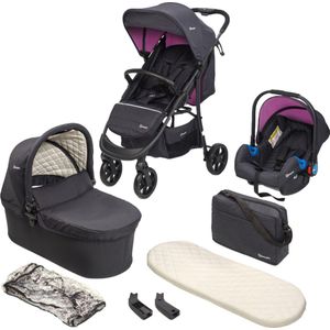 BabyGO Style 3in1 - Combi Kinderwagen - Roze (incl. autostoel)