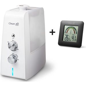 Clean Air Optima® CA-602 - Luchtbevochtiger met Ionisator en Aromatherapie + Clean Air Optima® HT-01B Hygrometer en Thermometer