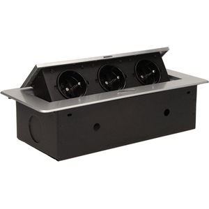 Verzonken meubelcontactdoos met plat gefreesde rand - modern design - meubelstekker@stopcontact - OR-AE-1336/G