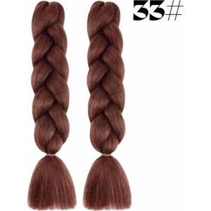 Vlechthaar Synthetisch 58cm (33#) | Haar Vlechten Extensions | Blechtharen 2 pakkenx 58cm per stuck