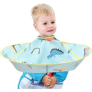Kapperscape voor kinderen, haarsnijcape, paraplu voor kinderen, waterdichte kapperscape voor kinderen, met verstelbare klittenbandsluiting, voor thuis, salon-accessoires, blauw, A