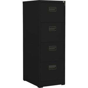 vidaXL - Archiefkast - 46x62x133 - cm - staal - zwart