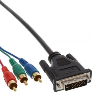 DVI-I Dual Link - Tulp component video kabel - 3 meter