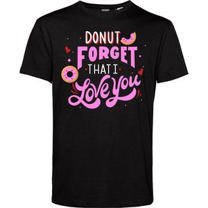 T-shirt Donut Forget That I Love You | Valentijn cadeautje voor hem | Valentijn | Valentijnsdag voor mannen | Zwart | maat 3XL