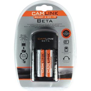 Camlink Beta Ready 2 Go Batterij oplader inclusief 2xAA batterijen