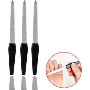 Set van 3 - Nagelvijl - Nagel - Hand - Voet - Vijl - Zwart
