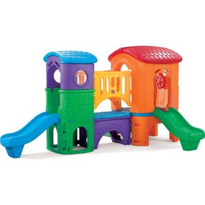 Step2 Clubhouse Climber Speeltoestel - Speeltoren met 2 Glijbanen, Klimladder, Uitkijktoren en Kruiptunnel - XXL Speeltoren - Speelhuis van kunststof voor kinderen