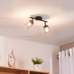 Lindby - buitenspot - 2lichts - Glas, ijzer - H: 18 cm - G9 - rookgrijs, donkergrijs