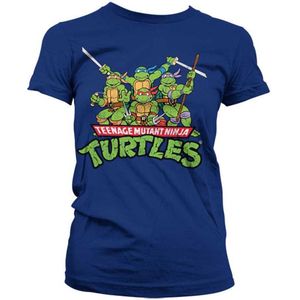 Teenage Mutant Ninja Turtles Dames Tshirt -XL- Turtles Distressed Group Blauw